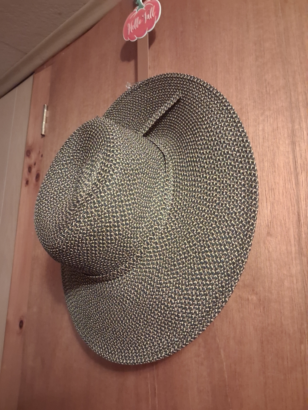 Nine West Brown and Beige Woven Wide-Brim Hat NWT
